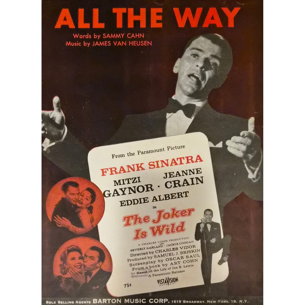 All The Way Frank Sinatra 1957‎ Vintage Sheet Music from The Joker Is Wild Movie